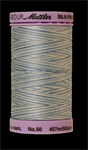 Mettler Thread - Silk Finish Variegated Cotton - 500 yd. - 50 Wt; Tranquil Blue