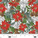 Blank Quilting - Be Merry & Shine Bright - Poinsettias, White