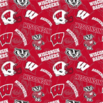 Sykel - College Prints - Wisconsin Badgers, Red