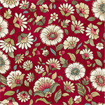 Oasis Fabrics - Paisley Story - Floral, Red
