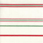 Moda Toweling - 16^ Panier De Fleur Toweling - Christmas Stripe, Red/Green