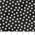 Northcott - Hide and Seek - Paw Prints, Black