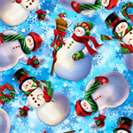 Quilting Treasures - Whirlwind - Snowmen, Blue