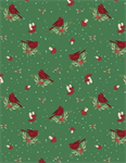 Wilmington Prints - Snowy Gnomies - Cardinals, Green