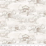 Riley Blake - 108^ Covered Bridges in Spring - Toile, White