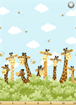 Susybee - Zoe The Giraffe - Border Print, Aqua