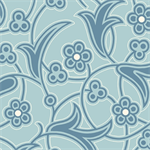Andover - Downton Abby - The Women's Collection - Lady Edith - Deco Floral, Blue
