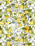 Wilmington Prints - Lavender Lemonade - Lemon Bunches, White