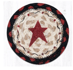 Braided Coaster - Burgundy (Primitive Star), 5^