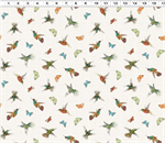 Clothworks - Hummingbird Days - Hummingbirds, Light Cream