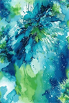 Henry Glass - 108^ Watercolor Wonder - Splash of Colors, Green/Blue