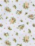 Wilmington Prints - Let it Snow-Man! - Birds & Pine Toss, Gray