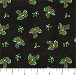 Northcott - Highland Heart - Holly Toss, Black