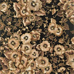 Pc Fabric - Country Florals - Pansies, Gold/Beige/Black