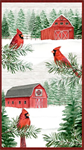Wilmington Prints - Country Cardinals - 24^ Panel, Multi