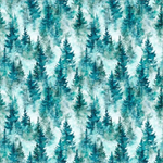 Quilting Treasures - Skyward - Trees, Teal