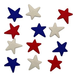 Buttons - Buttons Galore - Heritage Stars - Red White & Blue Buttons