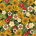Kanvas Studio - Autumn Comfort Flannel - Floral Garden, Green
