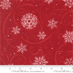 Moda - 108^ When Snow Falls - Swirling Snowflakes, Berry Red