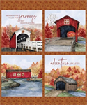 Riley Blake - Covered Bridges in Fall - 36^ Pillow Panel, Multi