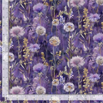 Timeless Treasures - Mystic Meadow - Night Floral Field, Iris