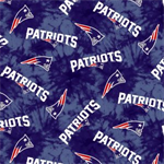 Fabric Traditions - NFL Flannel - 43^ New England Patriots, Tie Dye Blue