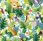 SusyBee - Jungle Friends - Packed Animals, White