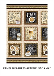 Benartex Kanvas - For The Love of Coffee - 24^ Coffee Time Panel, Neutral