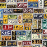 Quilting Treasures - Heavy Metal - License Plates, Gray