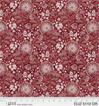 P & B Textiles - 108^ Elizabeth - Large Floral, Dark Red