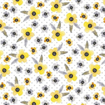 Quilting Treasures - Blissful Blooms - Flower Heads, White