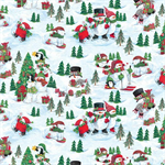 Blank Quilting - Feeling Frosty - Scenic Snowmen, Light Blue