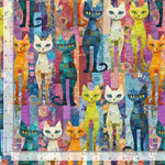 Timeless Treasures - Cats - Packed Quilt Cats, Multi