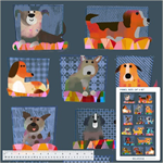 Windham Fabrics - Fur-ever Friends - 24^ Take Me Home: Dogs Panel, Slate