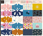 Moda - Face Mask Pre-Printed Fabric - 36^x44^ Panel, Multi