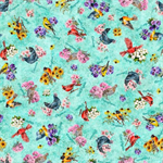 Quilting Treasures - Mid-Atlantic Shop Hop 2026 - Birds & Flowers, Turquoise