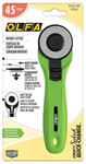 Olfa - 45mm Quick Change - Rotary Cutter, Lime Green