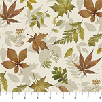 Northcott - Natural Elements - Tossed Leaves, Cream