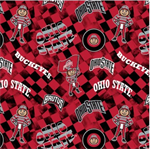 Sykel - College Prints - Ohio State University - Check Allover, Red