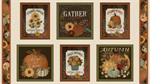 P & B Textiles - Autumn Homestead - 24^ Autumn is Calling Blocks Panel, Ecru