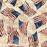 Quilting Treasures - Liberty Glory Freedom - Flag Toss, Cream