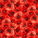 Timeless Treasures - Poppy Passion - Packed Poppies, Poppy