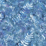 Hoffman California - Bali Batik 2020 - Fern & Twigs, Glacier