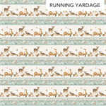 Northcott - Woodland Heart - Border Stripe, Blue