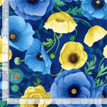 Timeless Treasures - Poppy Serenade - Poppy Focal, Navy