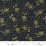 Moda - Whispers Metallic - Crazy Daisy, Black/Gold