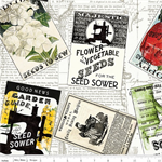 Riley Blake - Sewing Seeds III - Seed Packs Toss, White