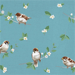 Blank Quilting - Love Never Fails - Birds on Branches, Light Blue