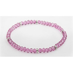 Bracelet - Mini Crystal - Raspberry/Silver