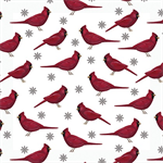 Benartex Artistry - Winter at The Farm - Cardinals & Flakes, White